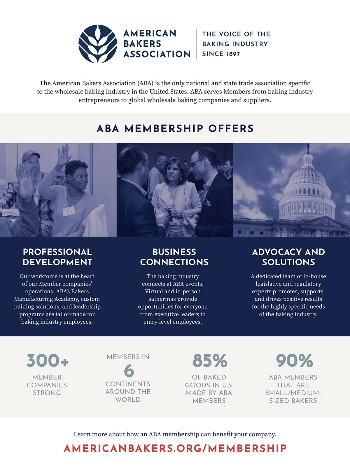 Full page ad, Logo, Text, Photo of women with name tag, Photo of capitol building