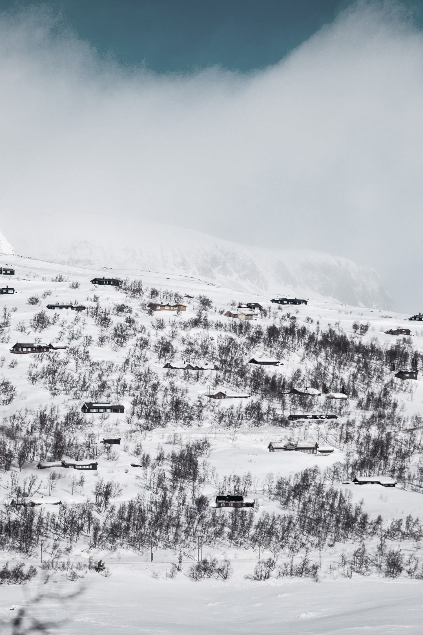Cloud, Sky, Snow, Mountain, Slope, Plant, Highland, Building, House, Freezing