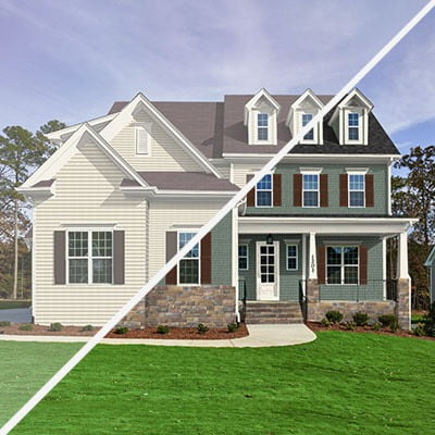 Land lot, Building, Sky, Plant, Window, Cloud, House, Fixture, Tree, Grass