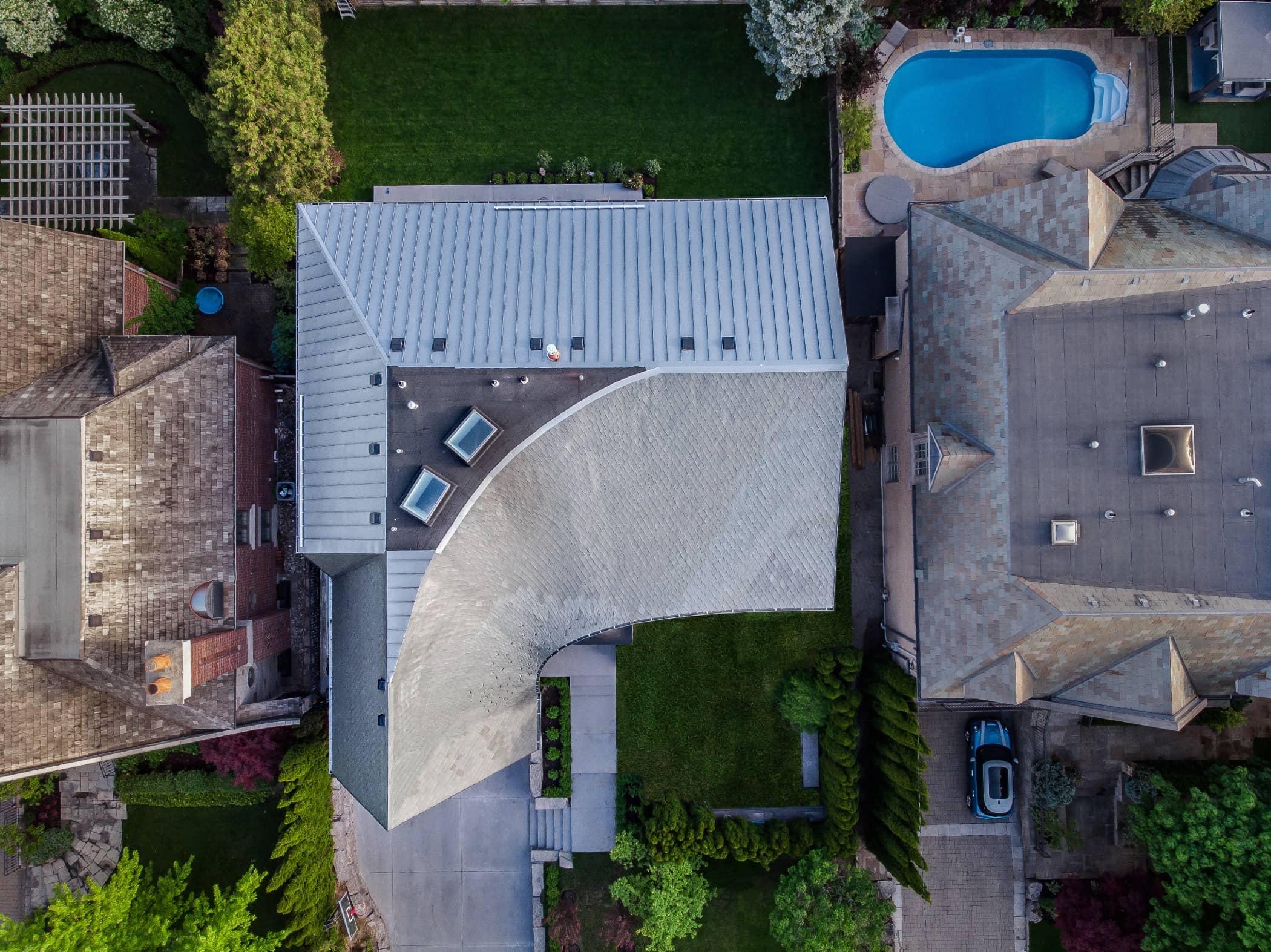 Aerial photography, House, Architecture