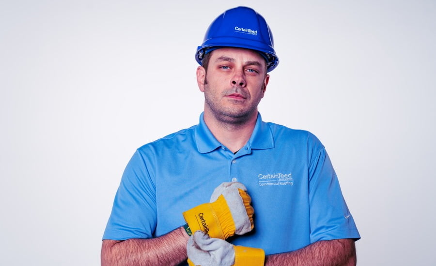 Human body, Arm, Blue, Workwear, Cap, Beard, Sleeve, Gesture, Elbow, Headgear