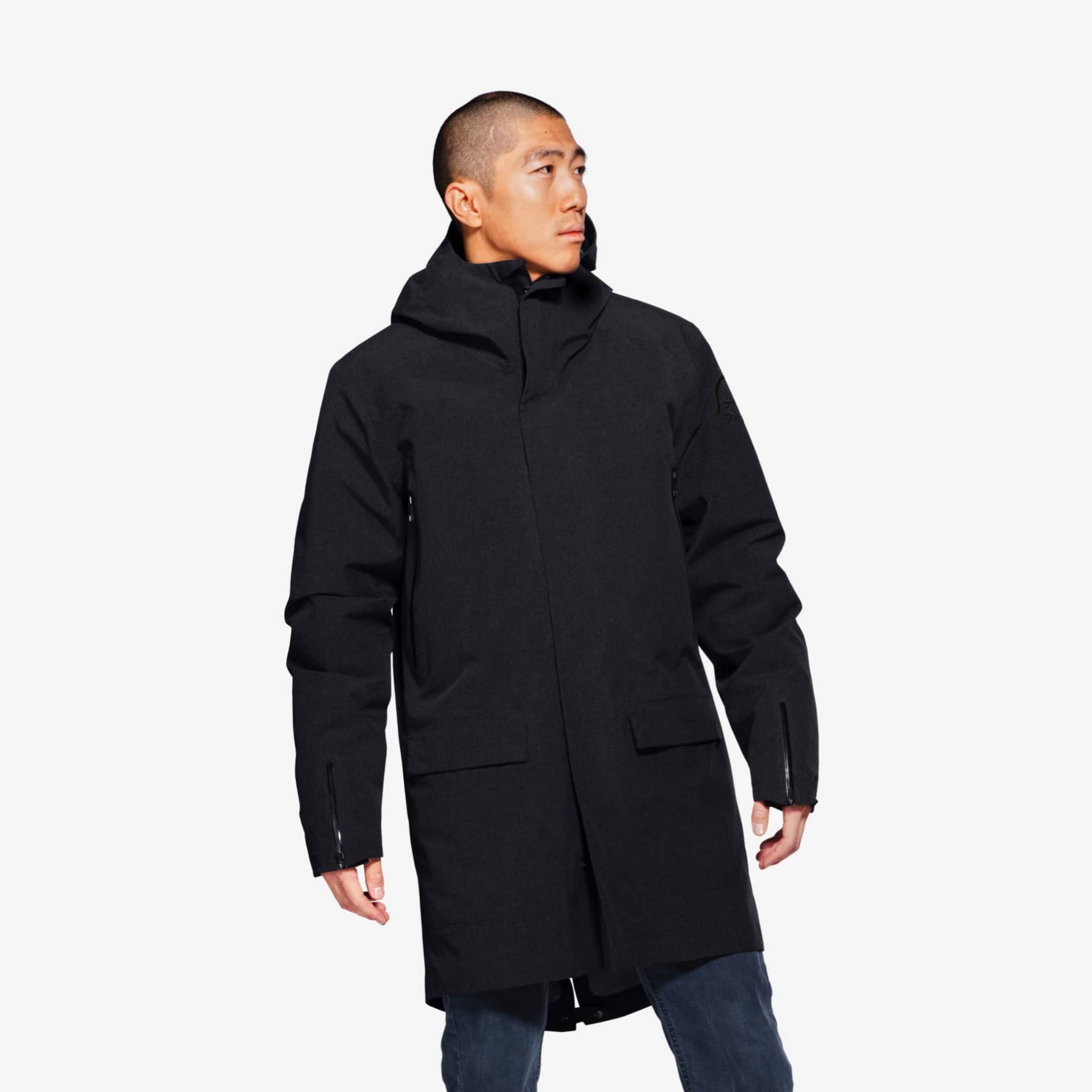 Sleeve, Black, Parka, Coat, Hood, Outerwear, Jacket, Clothing