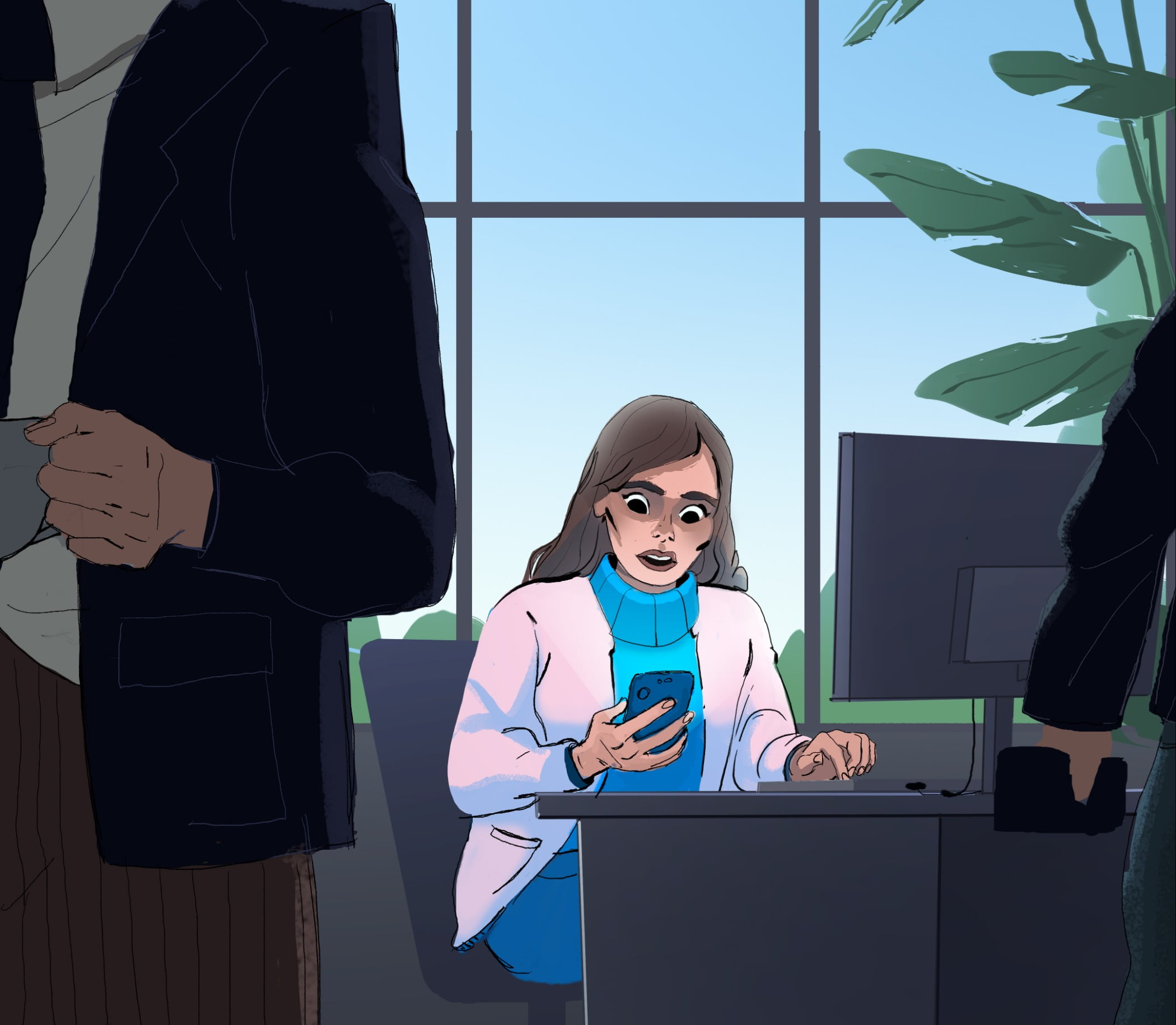 Vision care, Cartoon, Sleeve, Gesture, Sky