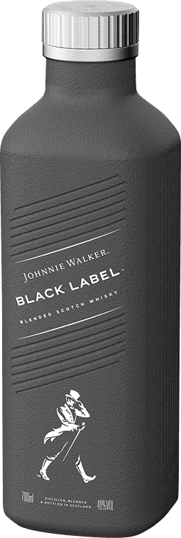 Johnnie Walker Black sports a paper-based sustainable bottle.