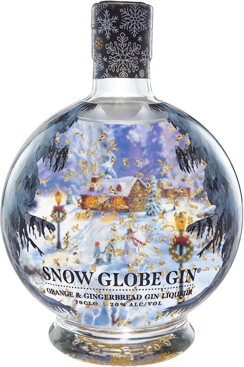 Snow Globe Gin is a snow globe with booze in it.
