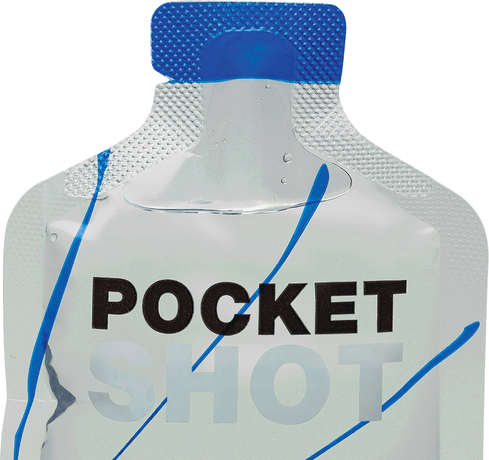 Pocket Shot, a 50-ml plastic pouch containing various spirits