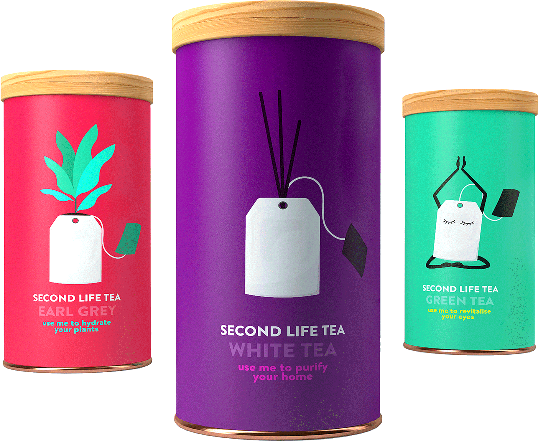 Second Life Tea is a conceptual packaging design for a reusable, multi-purpose tea