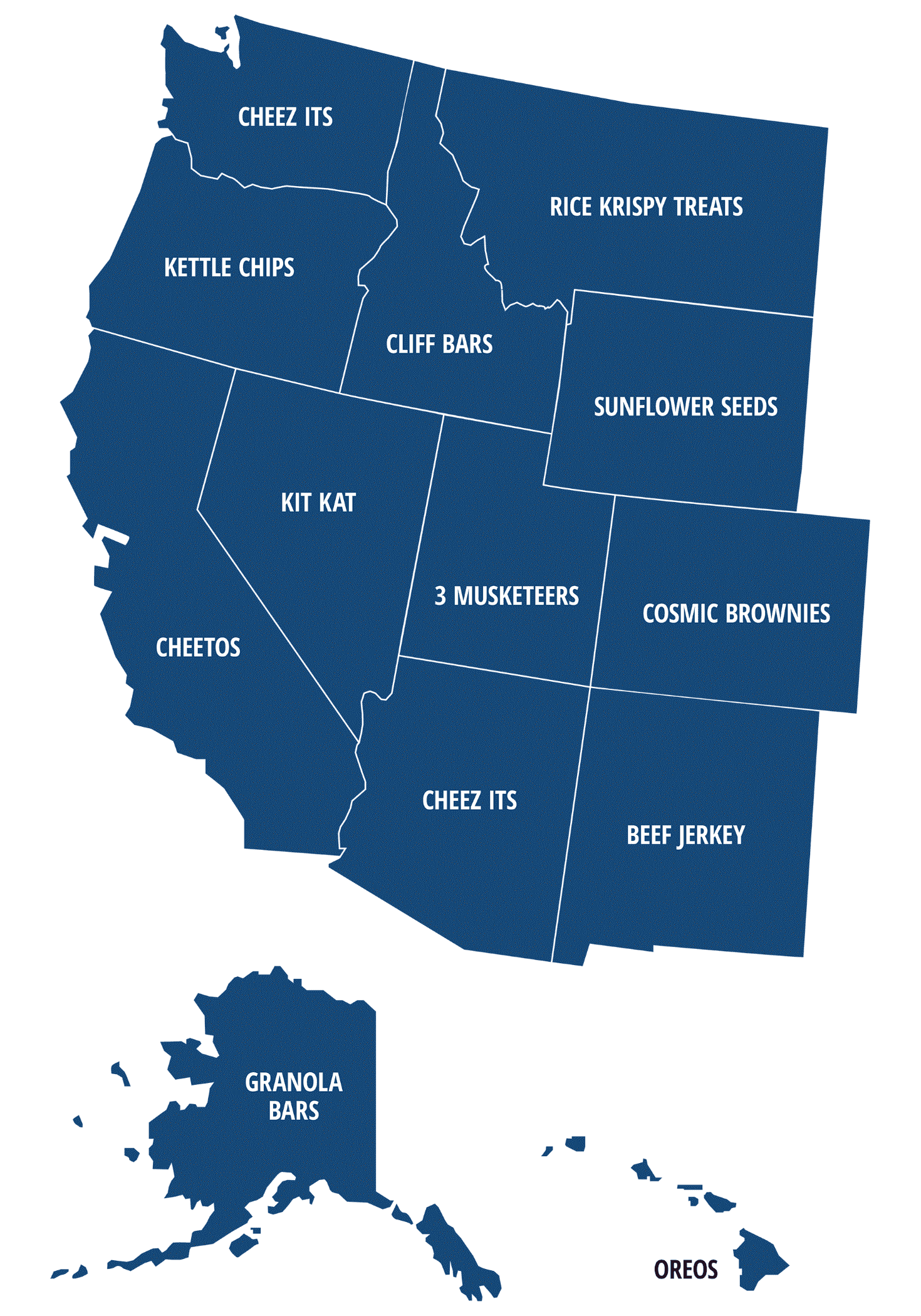 U.S. Western states snack map