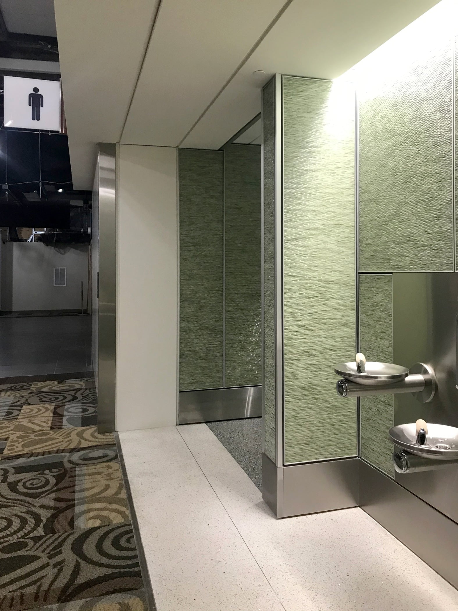 Balco supplied floor pan expansion joint covers and flush mounted wall and ceiling expansion joint covers for wide openings. The low maintenance Terrazzo flooring is an ideal selection for transitions from carpeting to high traffic areas such as restrooms and water fountains.