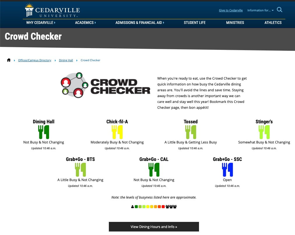 Cedarville Universitys CrowdChecker app
