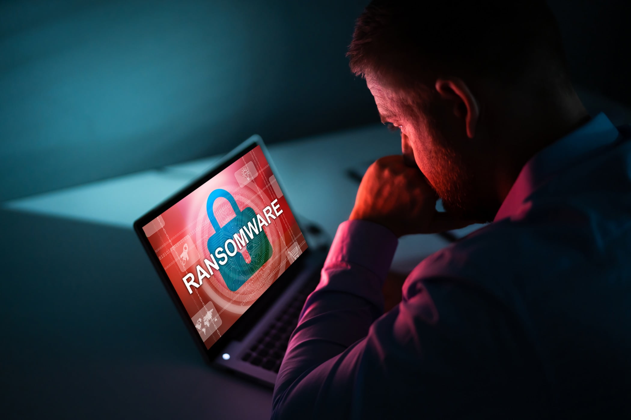 Ransomware, Person Looking At Laptop Screen