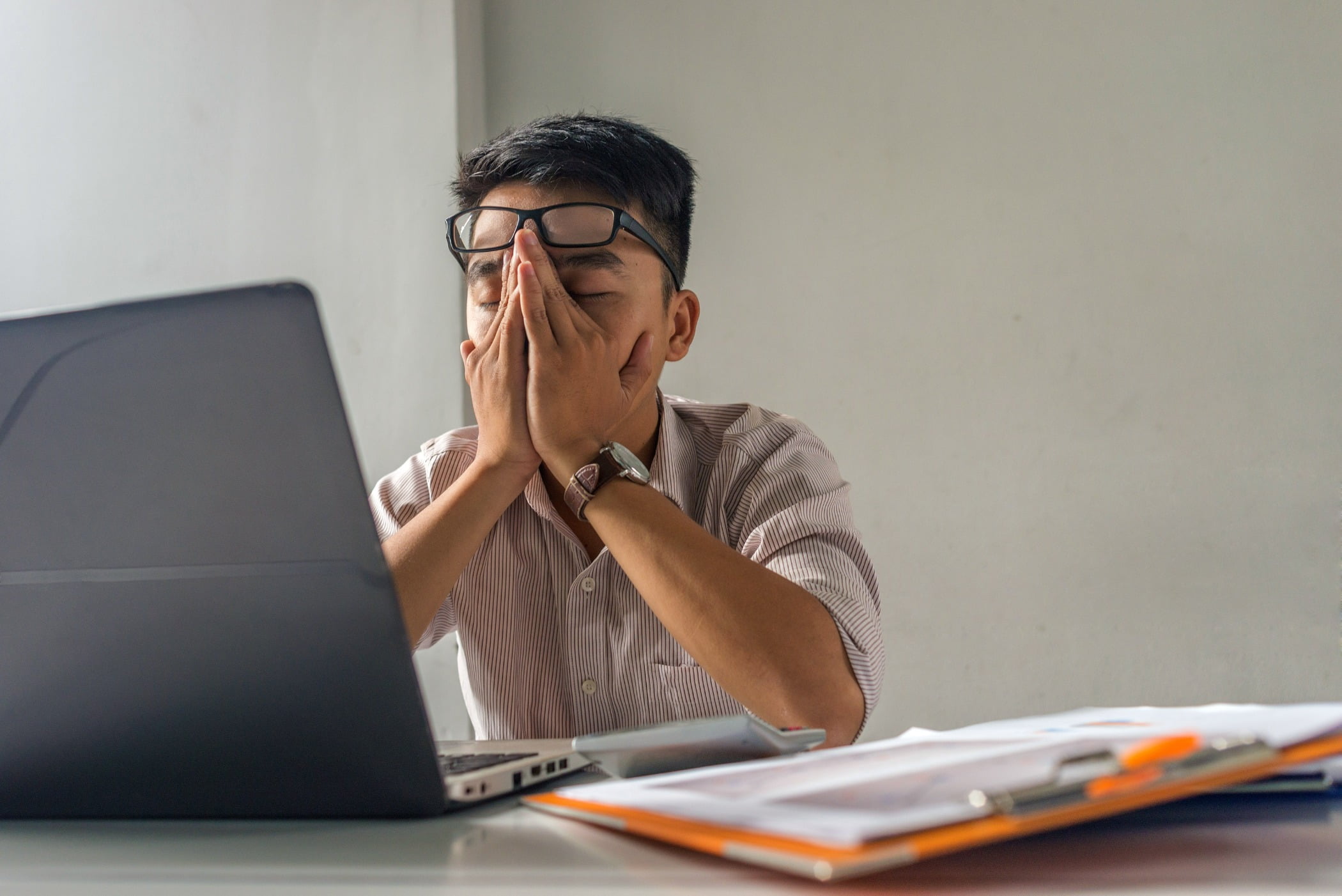 employee take a nap after working under high pressure