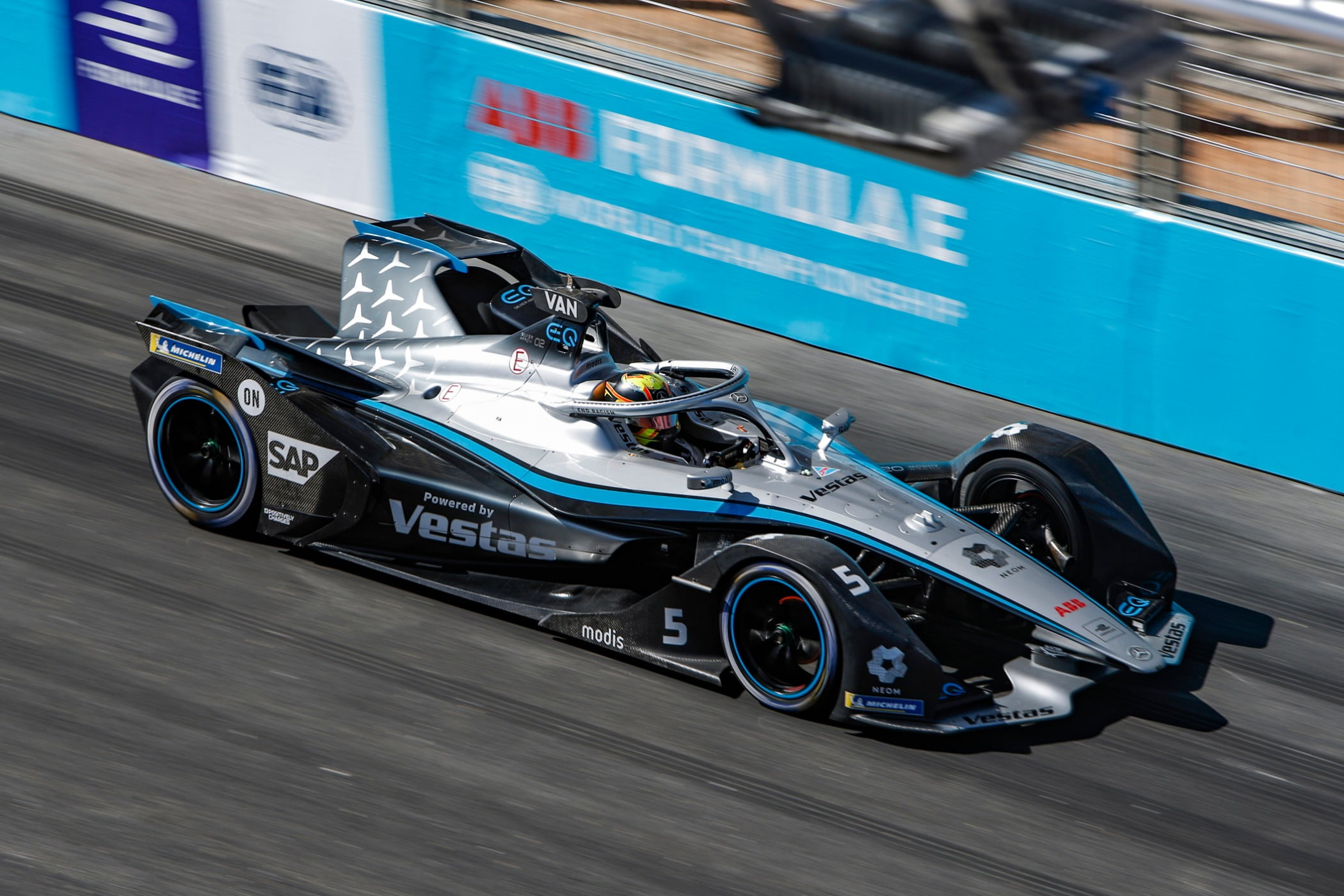 Formula E races are held on urban street circuits around the world. 