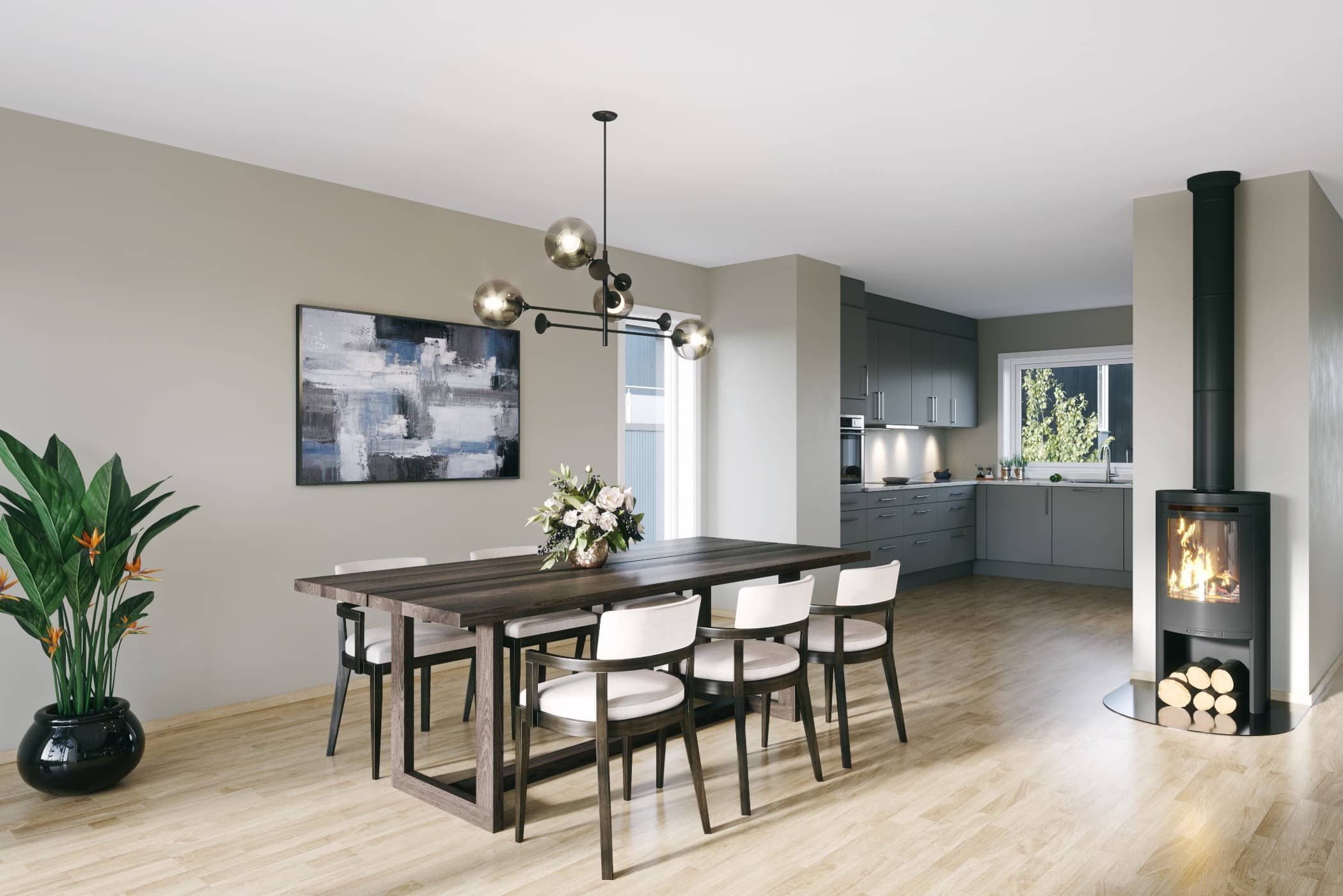 Living room, Interior design, Ceiling, Table, Building, Floor, Property, Furniture